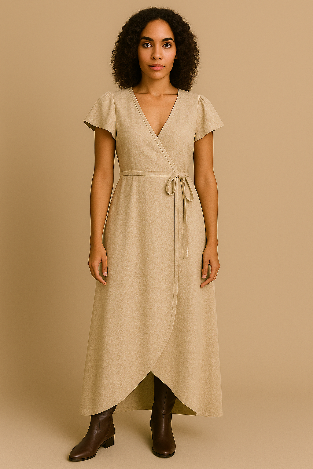 Wrap Dress- Oat