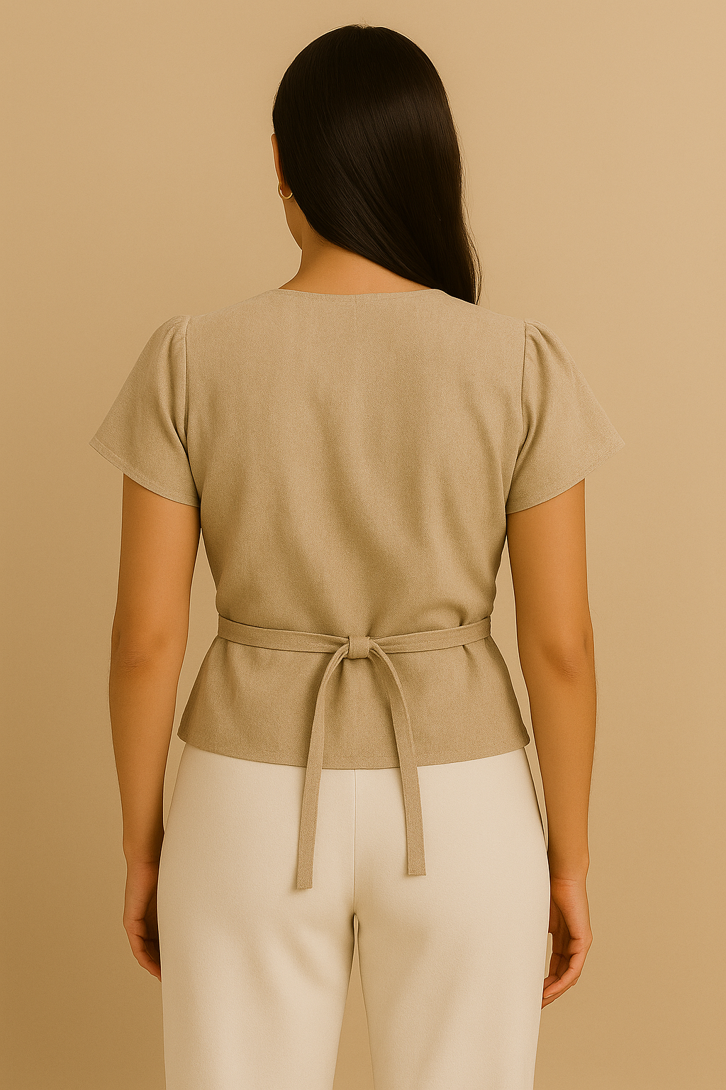 The Meadow Wrap Top- Oat