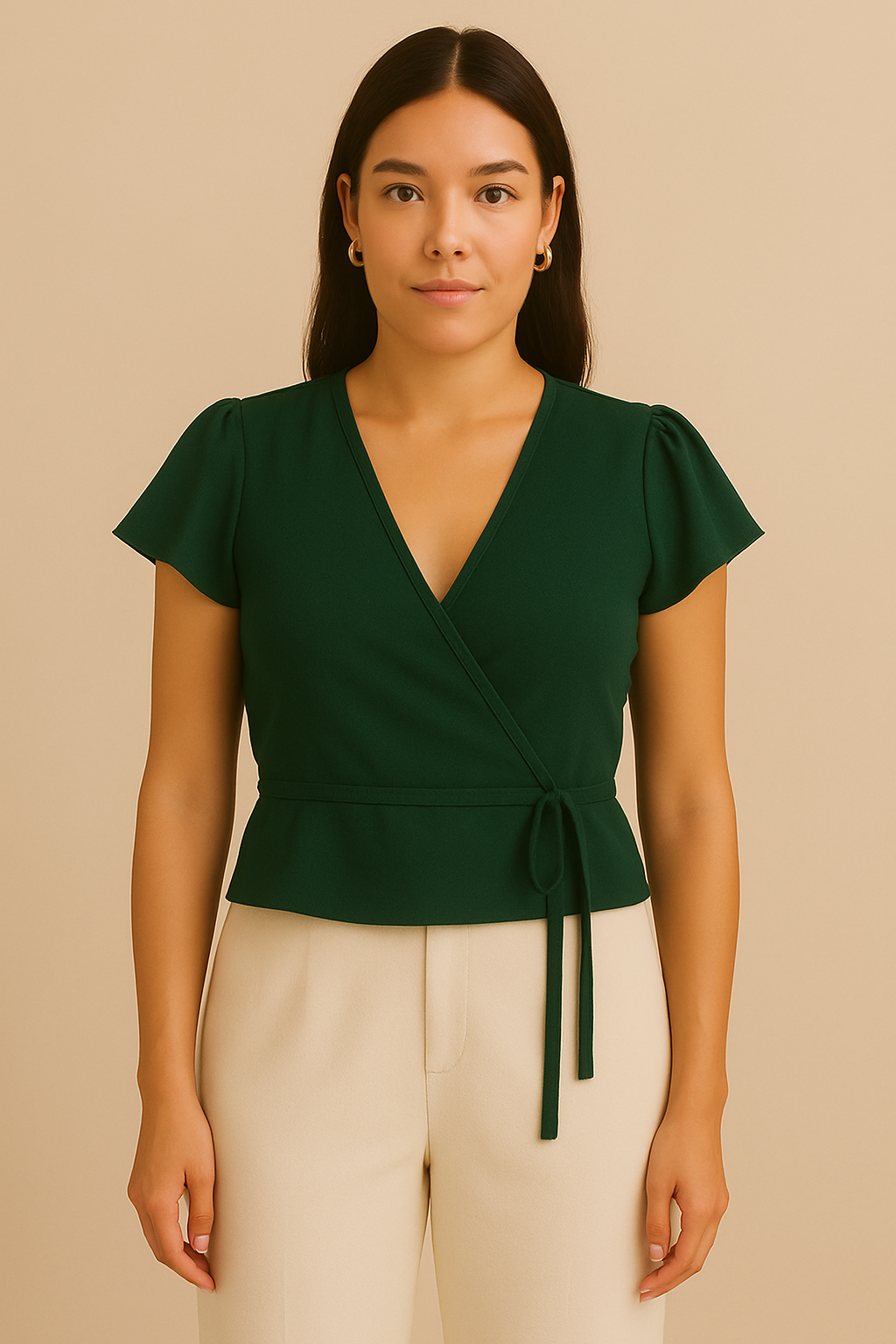 The Meadow Wrap Top- Emerald